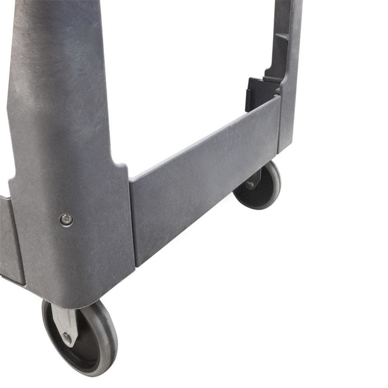 Flat Top Plastic Service Utility Cart 2 Flat Shelves 500 LB Capacity