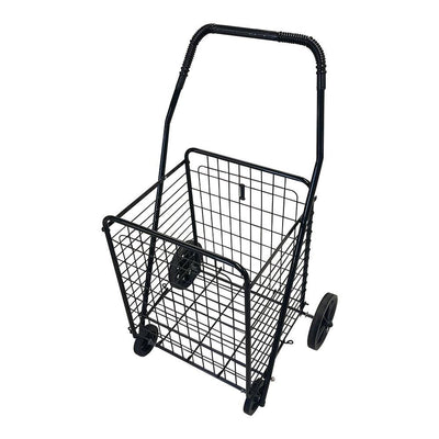 Foldable Utility Grocery Laundry Shopping Cart Medium Basket 21''L x 17.5''W x 35.5''H Rolling Wheels
