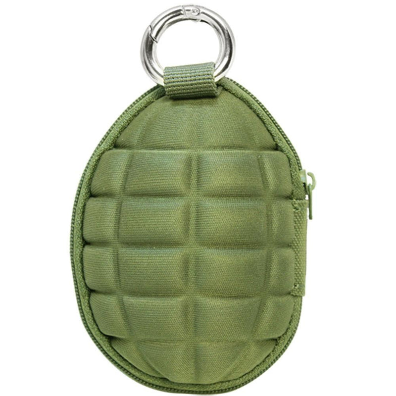 Grenade Zippered Keychain Coin Pocket Pouch Keychain Pouch Carrier Storage-OD GREEN