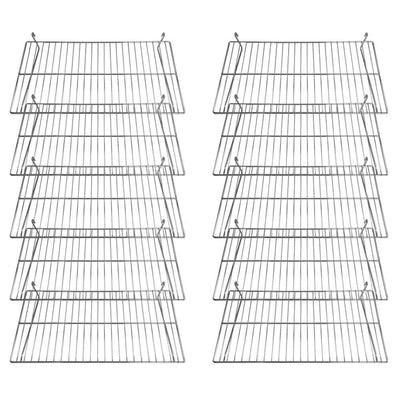 Gridwall Flat Display Shelf 24'' x 12'' Chrome 10 pcs