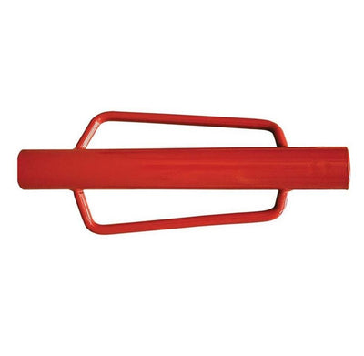 Industrial grade T-post driver with ergonomic side handles for secure grip.