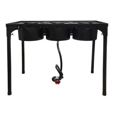 High Pressure 3-Burner Outdoor Camp Stove with Stand and Gas Hose