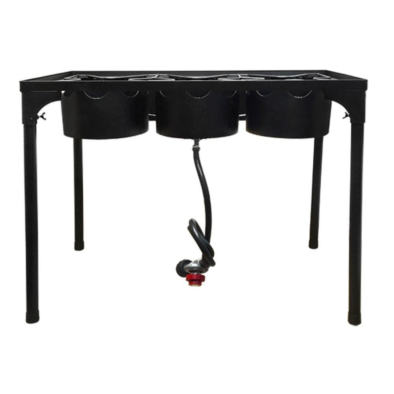 High Pressure 3-Burner Outdoor Camp Stove with Stand and Gas Hose