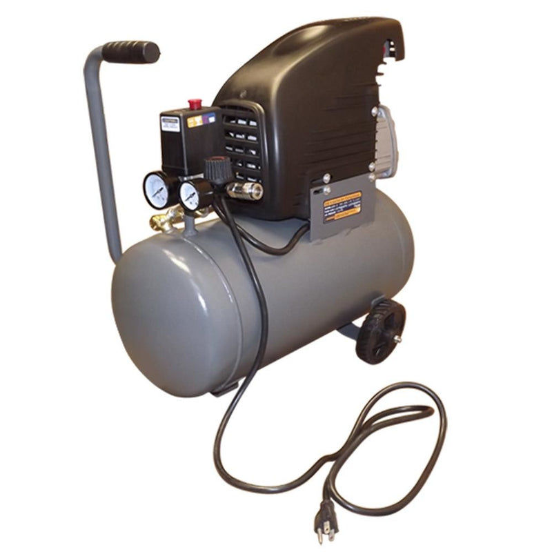 Horizontal 6 GAL Gallon Air Compressor Tank Wheels Oil Luped 2 HP Motor 115 PSI