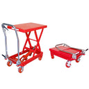 Hydraulic Lift Table Cart 1000 lb Capacity with Handle and Locking Wheels