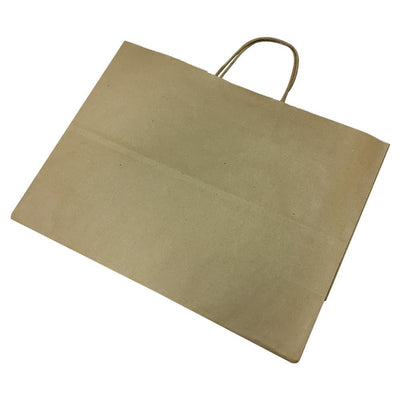 Kraft Brown Paper Recycled Vogue Shopping Gift Bags Set 100 PC 16"