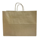 50 Pcs 16" Vogue Shopping Bags – Brown Kraft Paper Recycled Retail Bags with Handles, Eco-Friendly Store Supplies, Made in USA