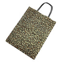 10 Pcs 8" Cube Gift Bags with Handles – Leopard Printed Kraft Paper Gift Bags for Retail, Party Favors, Holidays & Special Occasions MADE IN USA