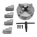 Lathe Chuck 8" 4Jaw,Self Centering Hardened Steel Jaw,Internal External Grinding