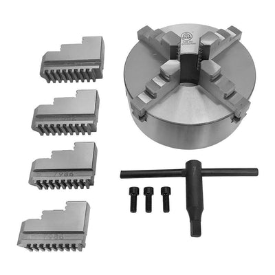 Lathe Chuck 8" 4Jaw,Self Centering Hardened Steel Jaw,Internal External Grinding