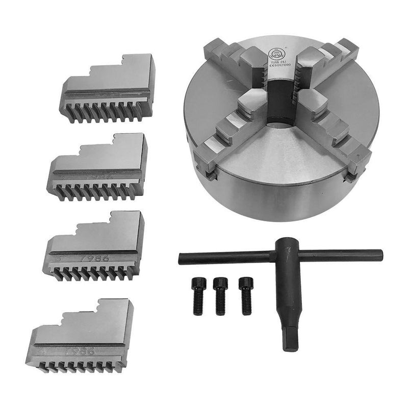Lathe Chuck 8" 4Jaw,Self Centering Hardened Steel Jaw,Internal External Grinding