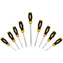 Magnetized CR-V Blade Screwdriver 9 Pc Set Rubber Grip Slotted Phillips Torx