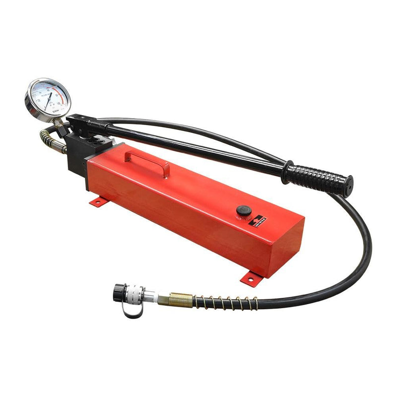 Manual Pumper Single Acting Air Hydraulic Hand Pump MH7 Pressure Gauge 72" Hose