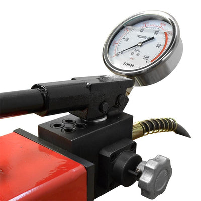 Manual Pumper Single Acting Air Hydraulic Hand Pump MH7 Pressure Gauge 72" Hose