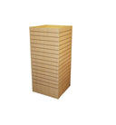 24” x 24” x 54” Maple Slatwall Tower Display Unit, 4-Sided Retail Store Merchandising Fixture for Boutique, Gift Shop & Commercial Floor Display