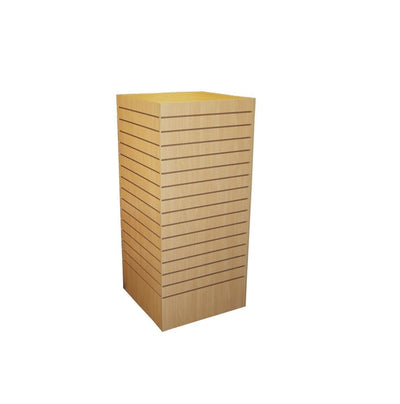Maple - 24''L x 24''W x 54''H Slatwall Tower Unit Retail Store Display Fixture