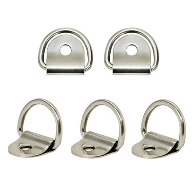 Marine Boat Stainless Steel D-Ring Pad Eye Ring Deck Folding Loop Eye Plate Hardware 1/4'' Pin Hole