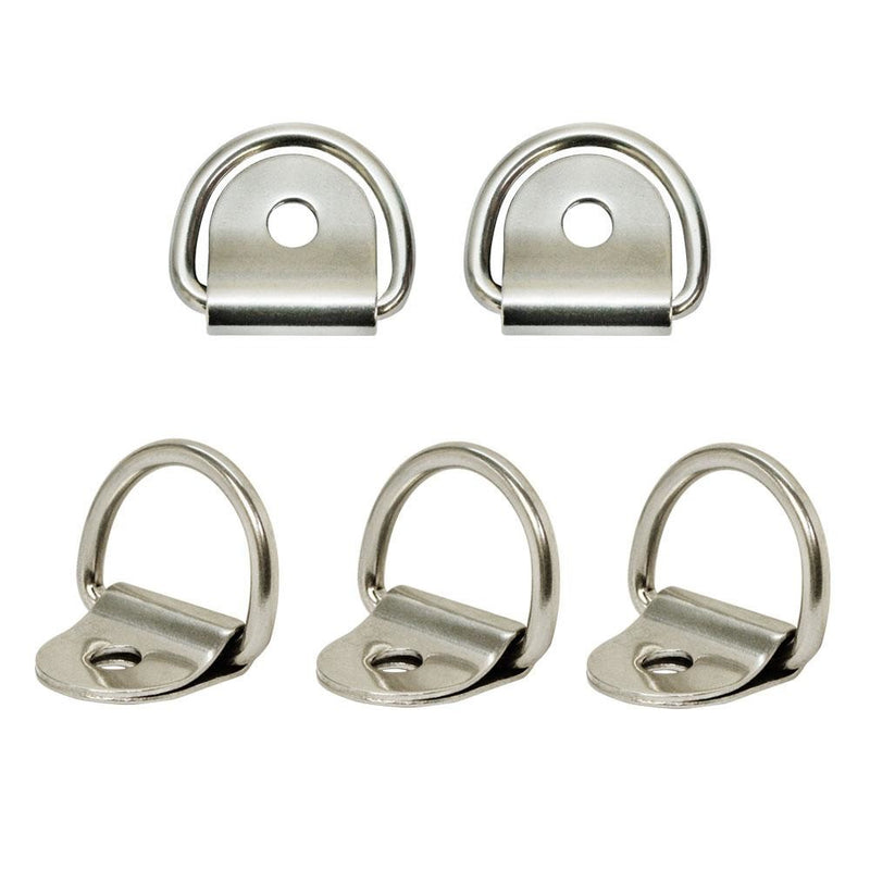 Marine Boat Stainless Steel D-Ring Pad Eye Ring Deck Folding Loop Eye Plate Hardware 1/4&