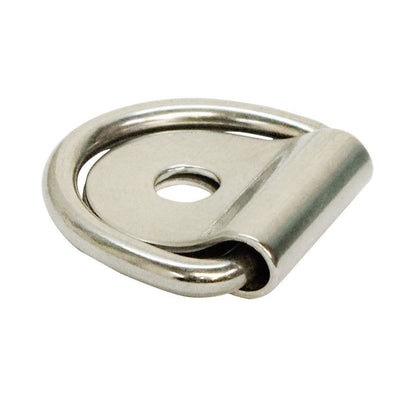 Marine Boat Stainless Steel D-Ring Pad Eye Ring Deck Folding Loop Eye Plate Hardware 1/4'' Pin Hole