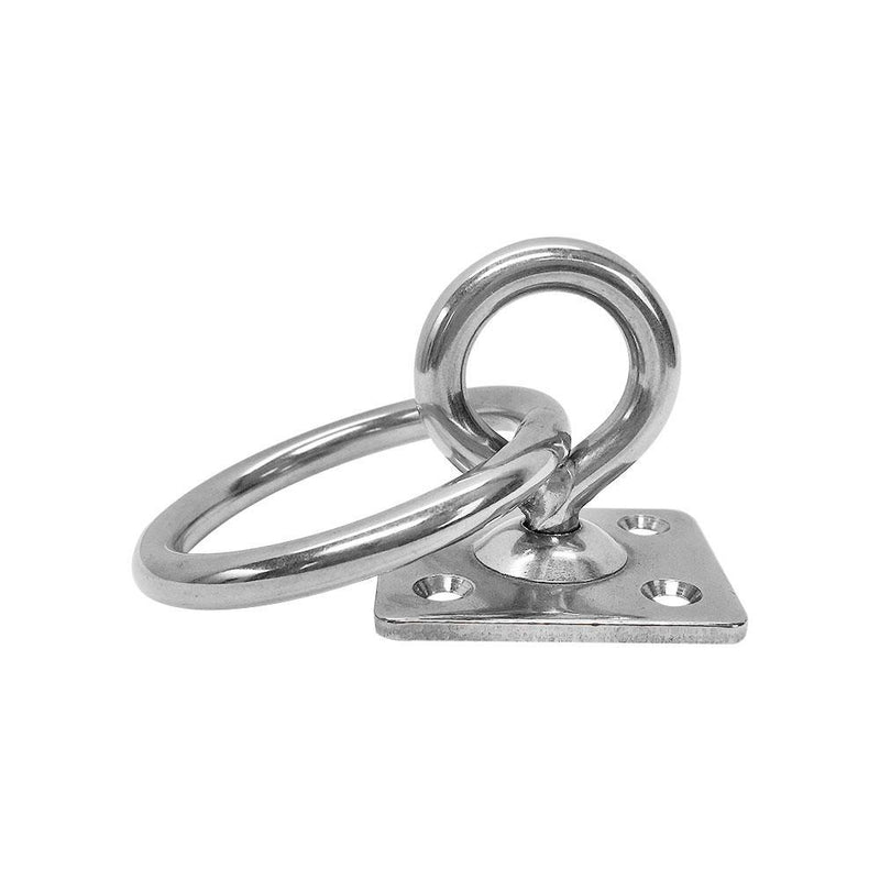 Marine hardware Swivel Pad Eye Plate Square With Ring 1/4" Welded Formed 380Lbs WLL