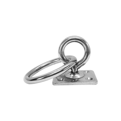 Marine hardware Swivel Pad Eye Plate Square With Ring 3/16" Welded Formed 250 Lbs WLL