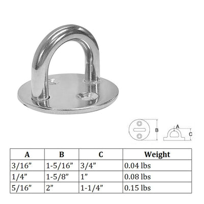 Marine Rigging Wire Cable Round Pad Eye Plate 5/16" Welded Formed