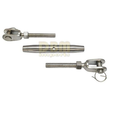 Marine Stainless Steel 1/2'' Closed Body Turnbuckle JAW JAW Rigging 1,200 Lbs