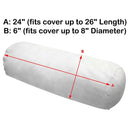Medium Bolster Pillow 24" x 6" Round Long Insert Polyester Fill Fiber