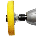 Kit includes arbor adapter, nuts, and washers for attaching polishing wheels to drills.