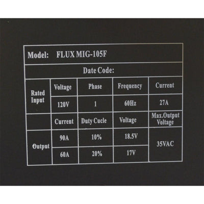 Mig 105 Flux Cored Welding Machine AUTO Wire Feed Welder Cooling 60-90 Amp