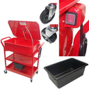 Mobile 20 Gallon PARTS WASHER Cart Pump Drying Shelf
