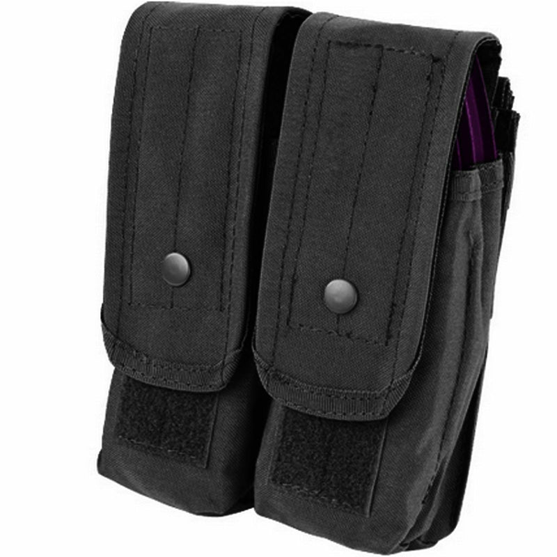 MOLLE AK AR Double Rifle Mag Pouch Magazine Close Flap Pouch Pals - BLACK