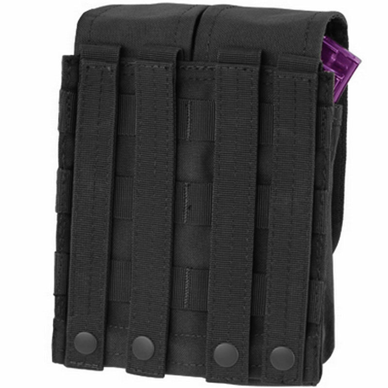 MOLLE AK AR Double Rifle Mag Pouch Magazine Close Flap Pouch Pals - BLACK