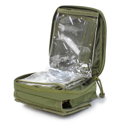 Molle Tactical ATLAS Map Pouch ID Admin Chart Case Clear Cover Carrier-OD GREEN