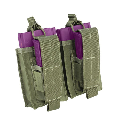 Molle Tactical Double Pistol Kangaroo Mag Pouch - OD Green