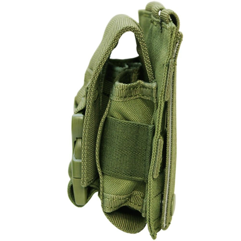 Molle Tactical PALS Double Flash Bang Pouch Magazine Mag Flap Buckle - OD GREEN