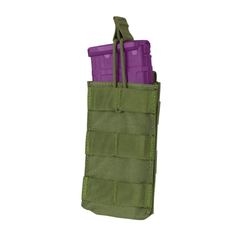 OD GREEN Single Modular MOLLE Open Top Pull Cord 5.56 Mag Pouch