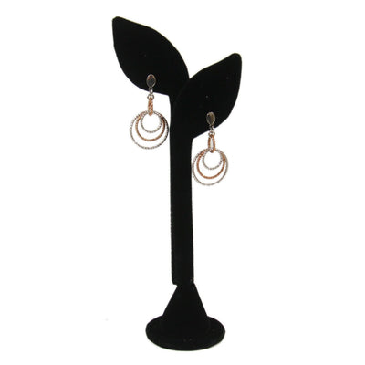 One Pair of 7.5"H Black Velvet Leaf Shape Earring Jewelry Display Showcase Stand