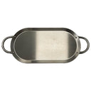 17" x 8-1/2"  Stainless Steel Oval Serving Platter – Ottoman Tray with Handles for Kitchen, Parties & Decorative Display