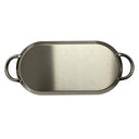 17" x 8-1/2"  Stainless Steel Oval Serving Platter – Ottoman Tray with Handles for Kitchen, Parties & Decorative Display