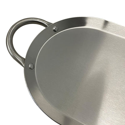 17" x 8-1/2"&nbsp; Stainless Steel Oval Serving Platter – Ottoman Tray with Handles for Kitchen, Parties &amp; Decorative Display
