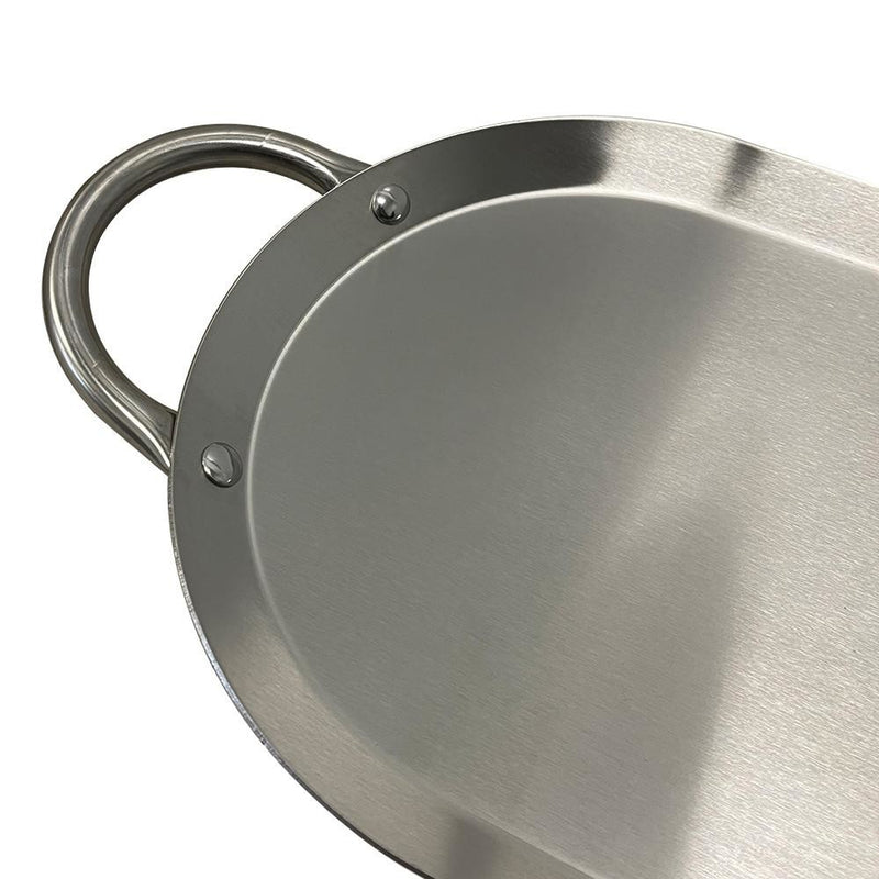 17" x 8-1/2"&nbsp; Stainless Steel Oval Serving Platter – Ottoman Tray with Handles for Kitchen, Parties &amp; Decorative Display