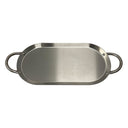 17" x 8-1/2"  Stainless Steel Oval Serving Platter – Ottoman Tray with Handles for Kitchen, Parties & Decorative Display