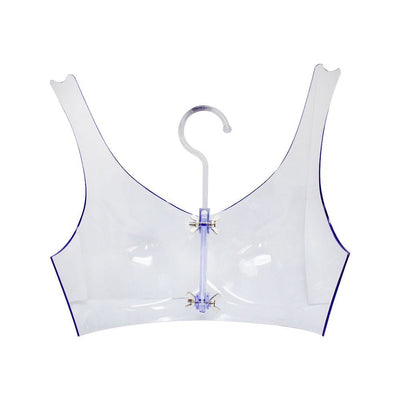 Plastic Hanging Bra Bikini Lingerie Hanger Form Display Set 4 PC Clear Tinted Purple