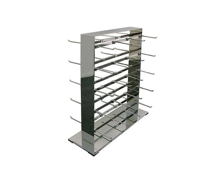 Polished Chrome 40 Hooks Double Sided Jewelry Stand Display Retail Store Fixture