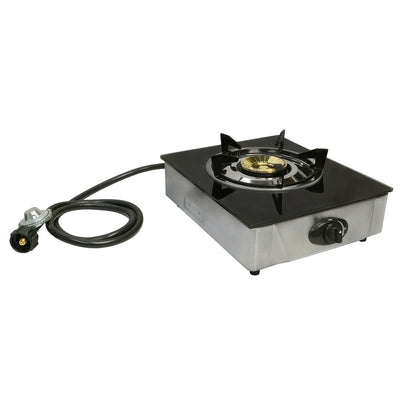 Portable 12" Glass Top Cooktop Single Burner Propane Stove Gas Cooker  10,000 BTU/h Ipg Regulator