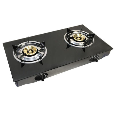 Portable 28" Glass Top Propane Double Stove Dual Gas 2 Burner 20,000 BTU/h Cooktop Cooker Ipg Regulator