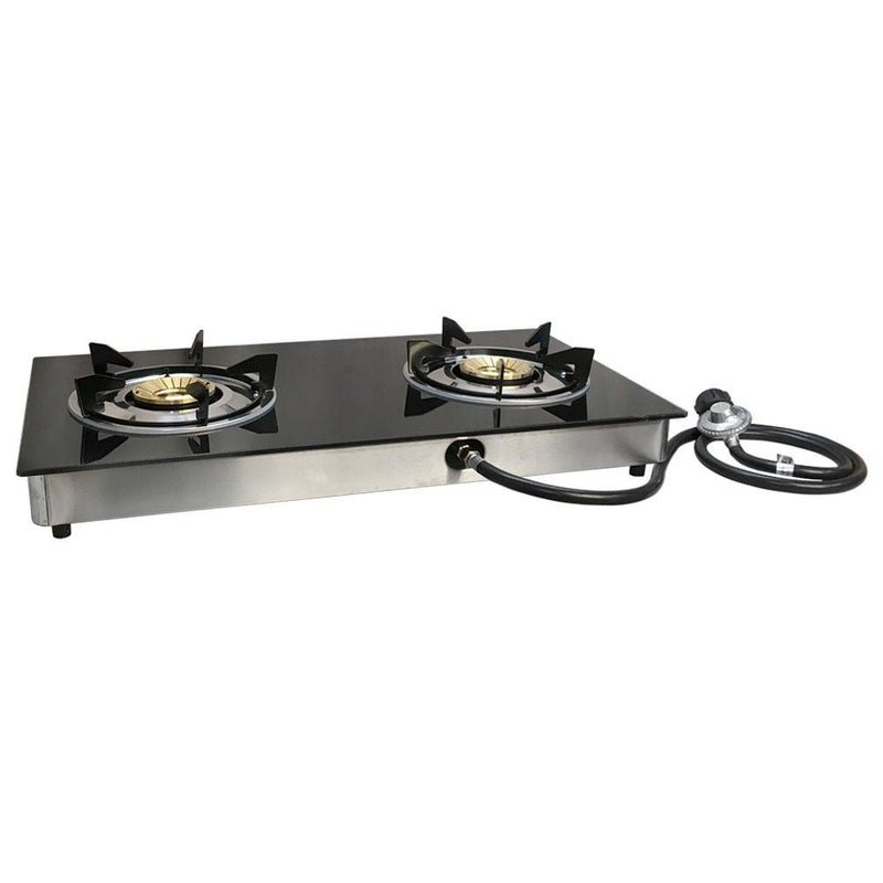 Portable 12 x 14 Glass Top Single Burner Propane Stove Gas Cooker 10,000  BTU/H