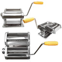 6" Manual Stainless Steel Pasta Maker, Hand Crank Noodle Machine with 3 Pasta Types for Spaghetti, Fettuccine & Lasagna