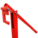 Bright red fence post puller tool designed for easy manual fence post removal.